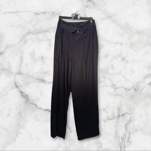 Gap Wide Leg Black Belted Pants Ladies Size 8 Lyocell High Rise Vintage Y2K